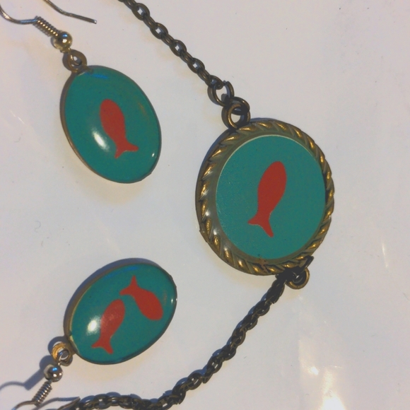 Necklace & earrings set (persian art) - Picture 2 of 2